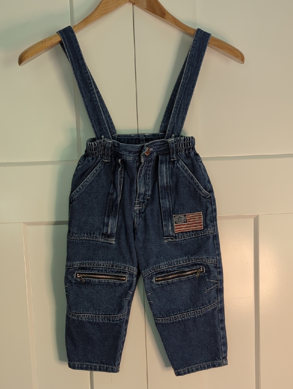 Toddler  Denim Overalls with Adjustable Straps - Blue